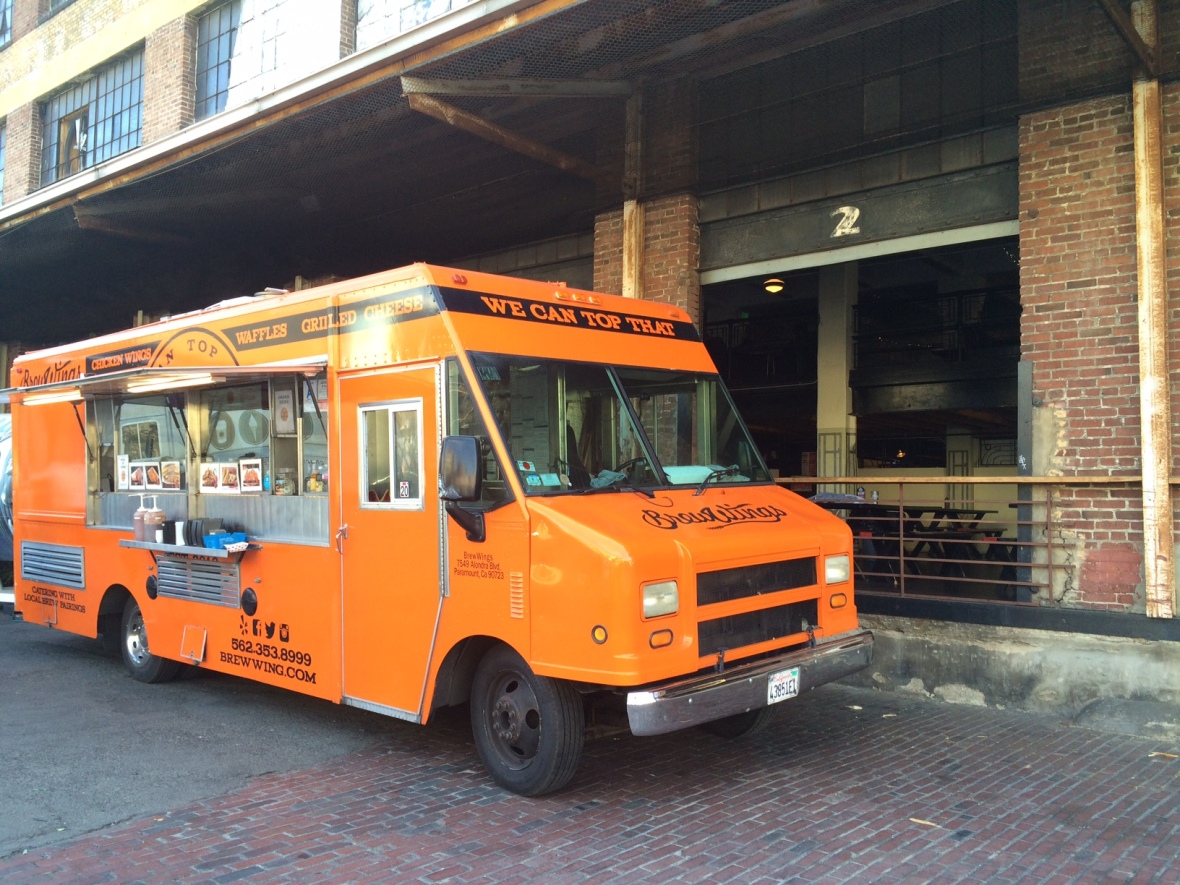 Get the deep fried chicken fingers and tater tots if you see this orange truck coming towards you!